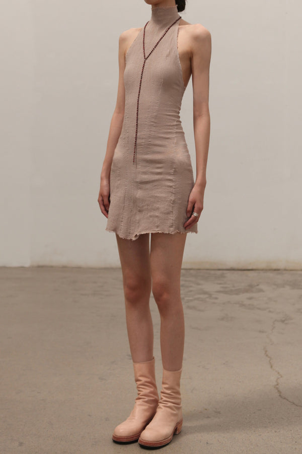 Marc Le Bihan American Straight Neck Stretch Dress 21977 MLB-21977-CREAM
